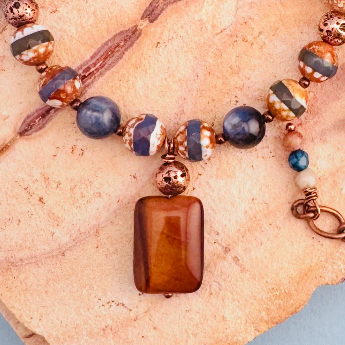 Tigereye Pendant Necklace 17”