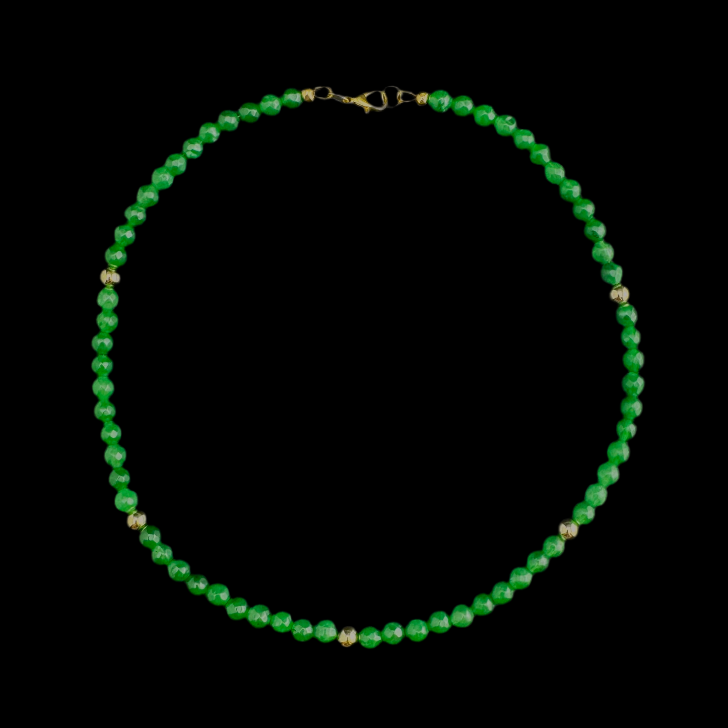Jade and Gold Necklace 16”