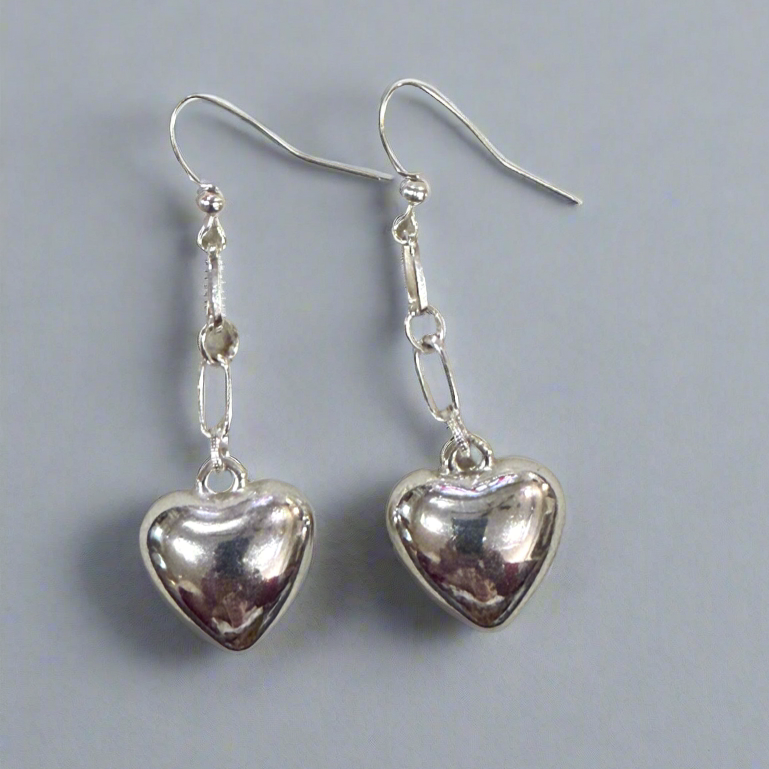 Earrings | Puffed Hearts | 2.25”