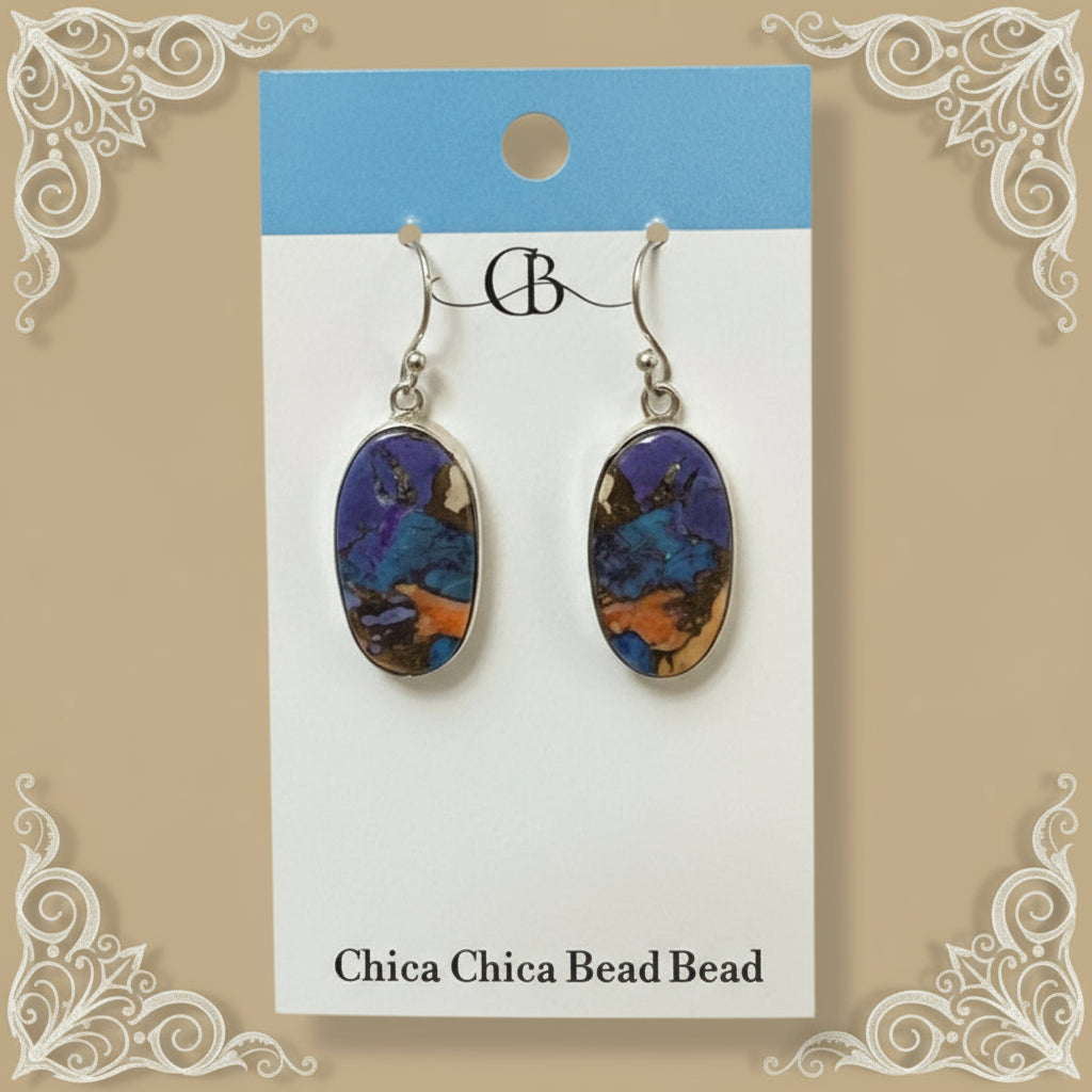 Earring | Boulder Opal Gemstone | Sterling Silver | 1.5"