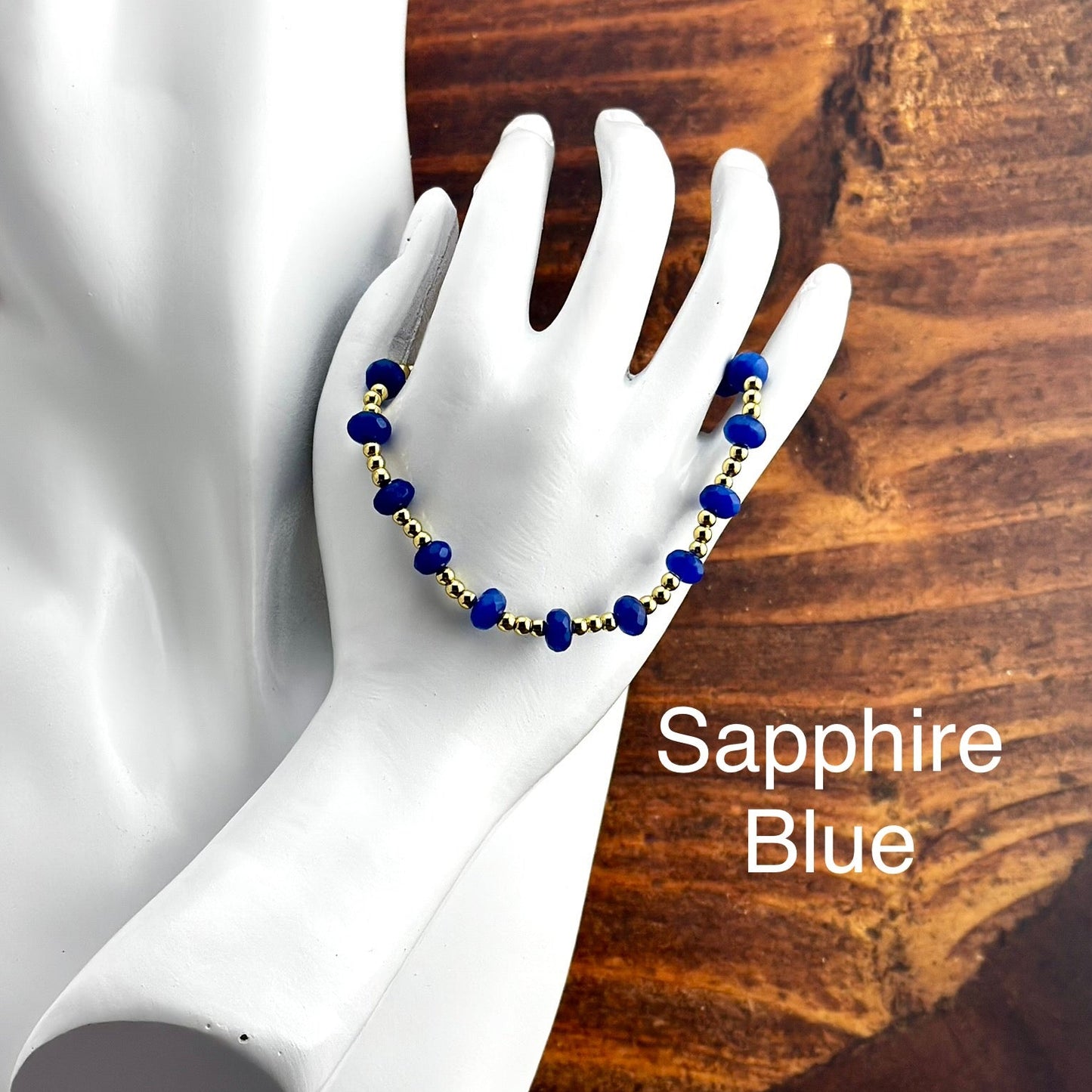 18K Gold-filled Bracelets with Faceted Glass Rondell