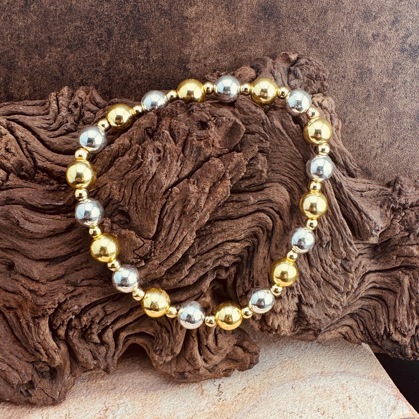 Gold & Silver Bracelet 8"