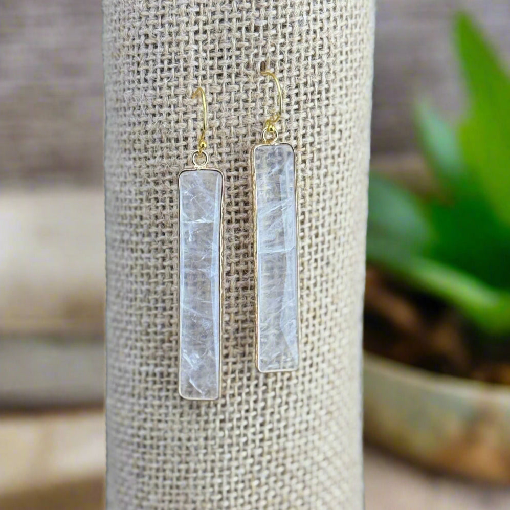 Quartz Bar Earrings 2.75