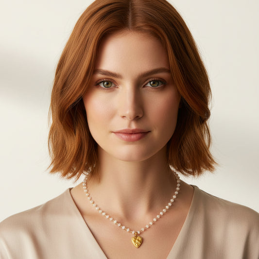 Necklace | Opal | Heart Charm | 17”