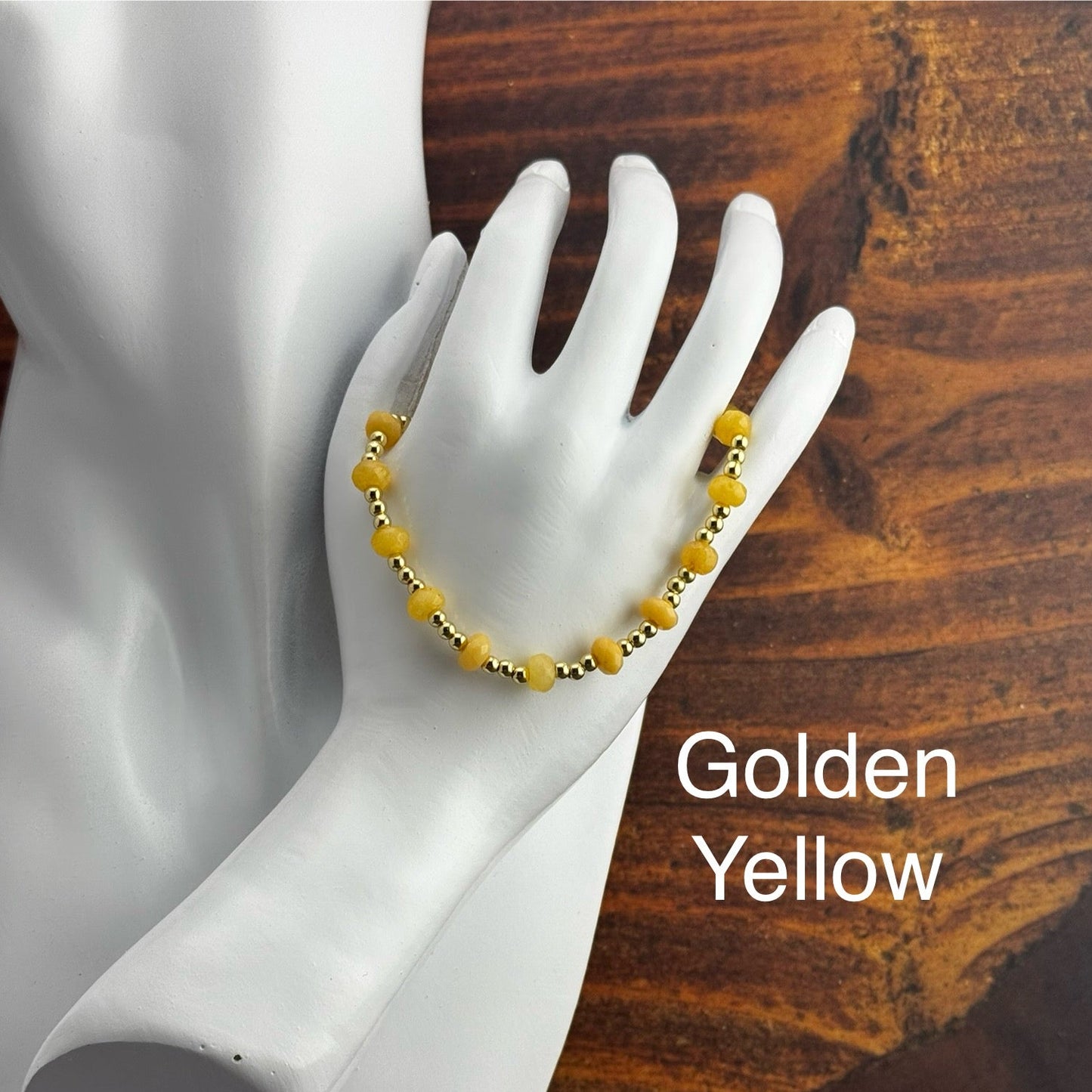 18K Gold-filled Bracelets with Faceted Glass Rondell