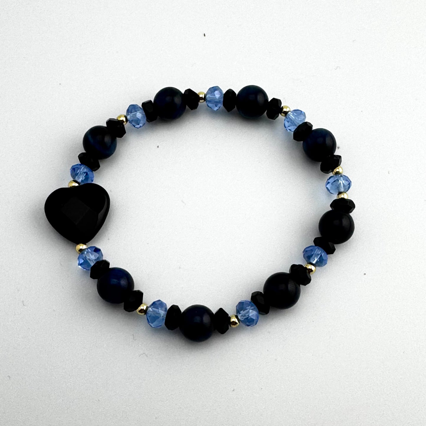 Tigereye Gemstones | Black Onyx | Crystals l Beads | Faceted Onyx Hearts | 18K Gold-filled Ball Beads