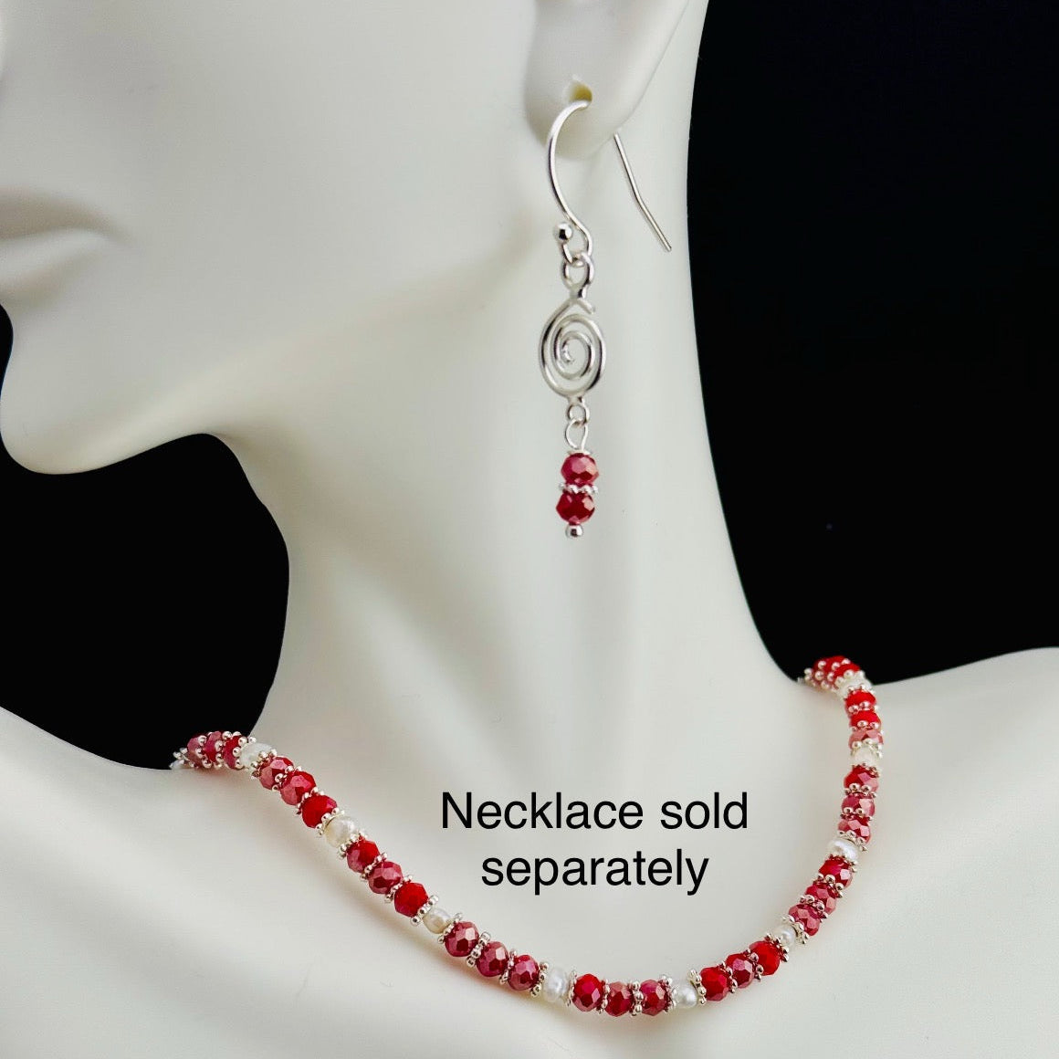 Red Swirl Earrings designed by CiCi