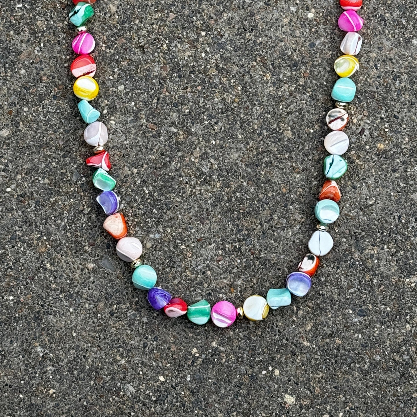 Multicolor Gemstone Necklace 16"