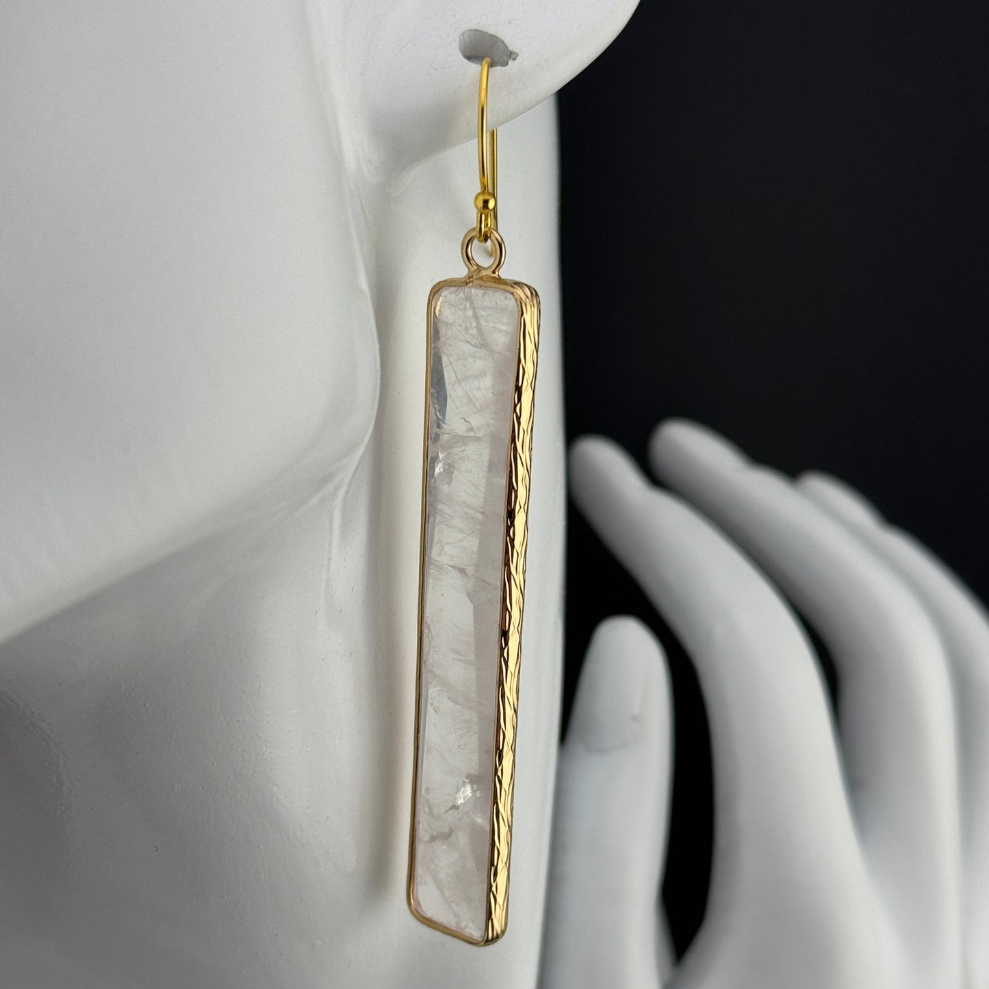 Quartz Bar Earrings 2.75