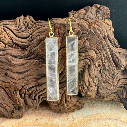 Earrings | Quartz Bar | 18K Gold-filled | 2.5"