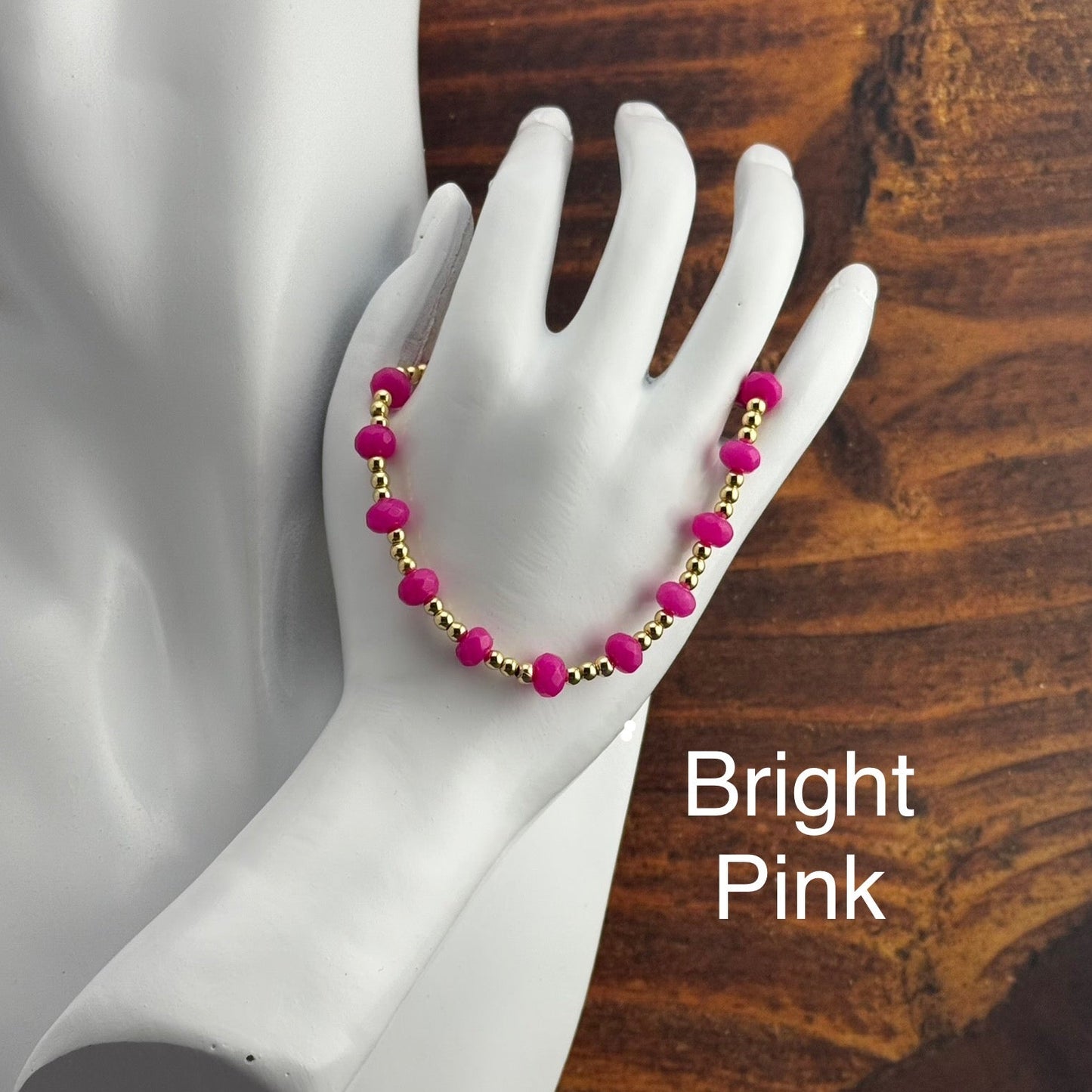 18K Gold-filled Bracelets with Faceted Glass Rondell