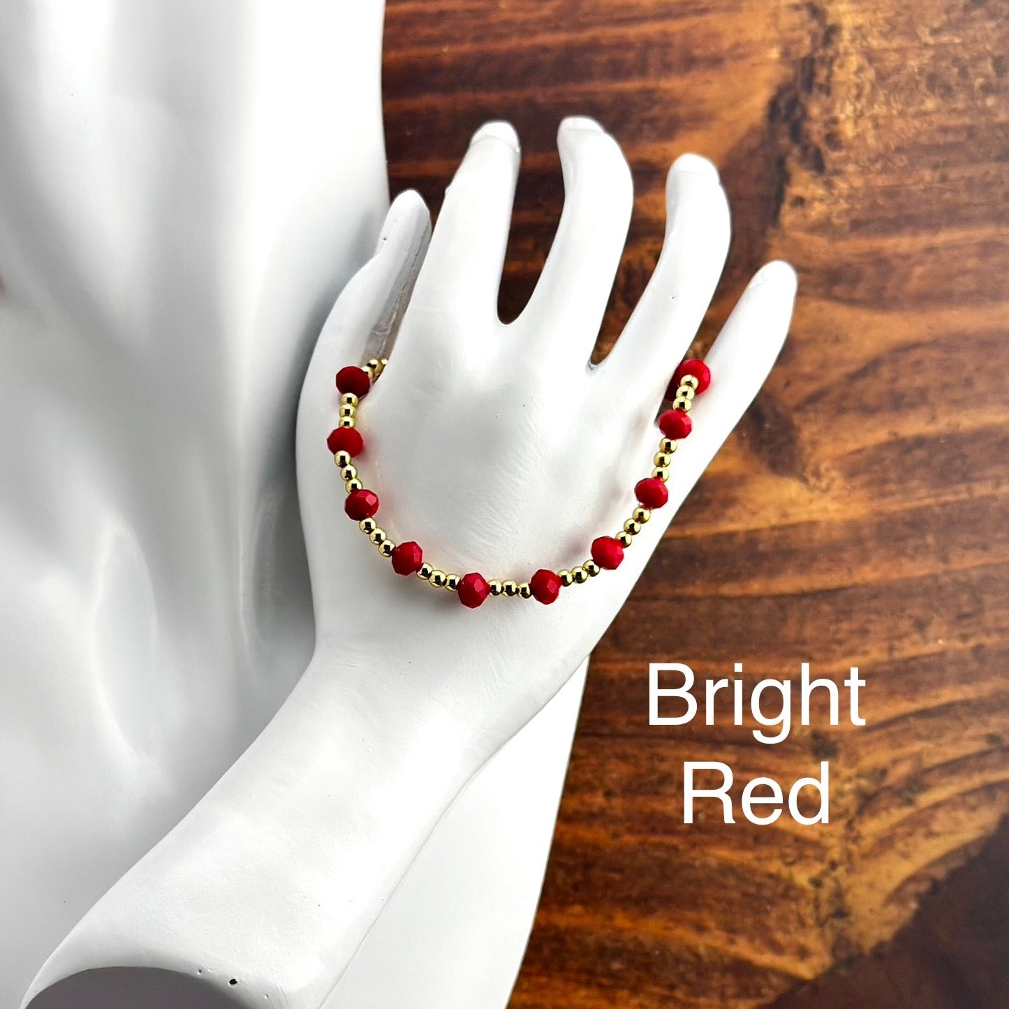 18K Gold-filled Bracelets with Faceted Glass Rondell