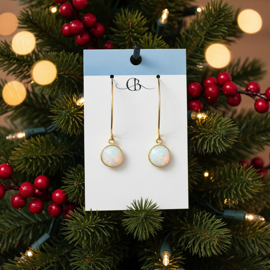 Earrings | Moonstone Rounds | 18K GF Findings | 2.75"