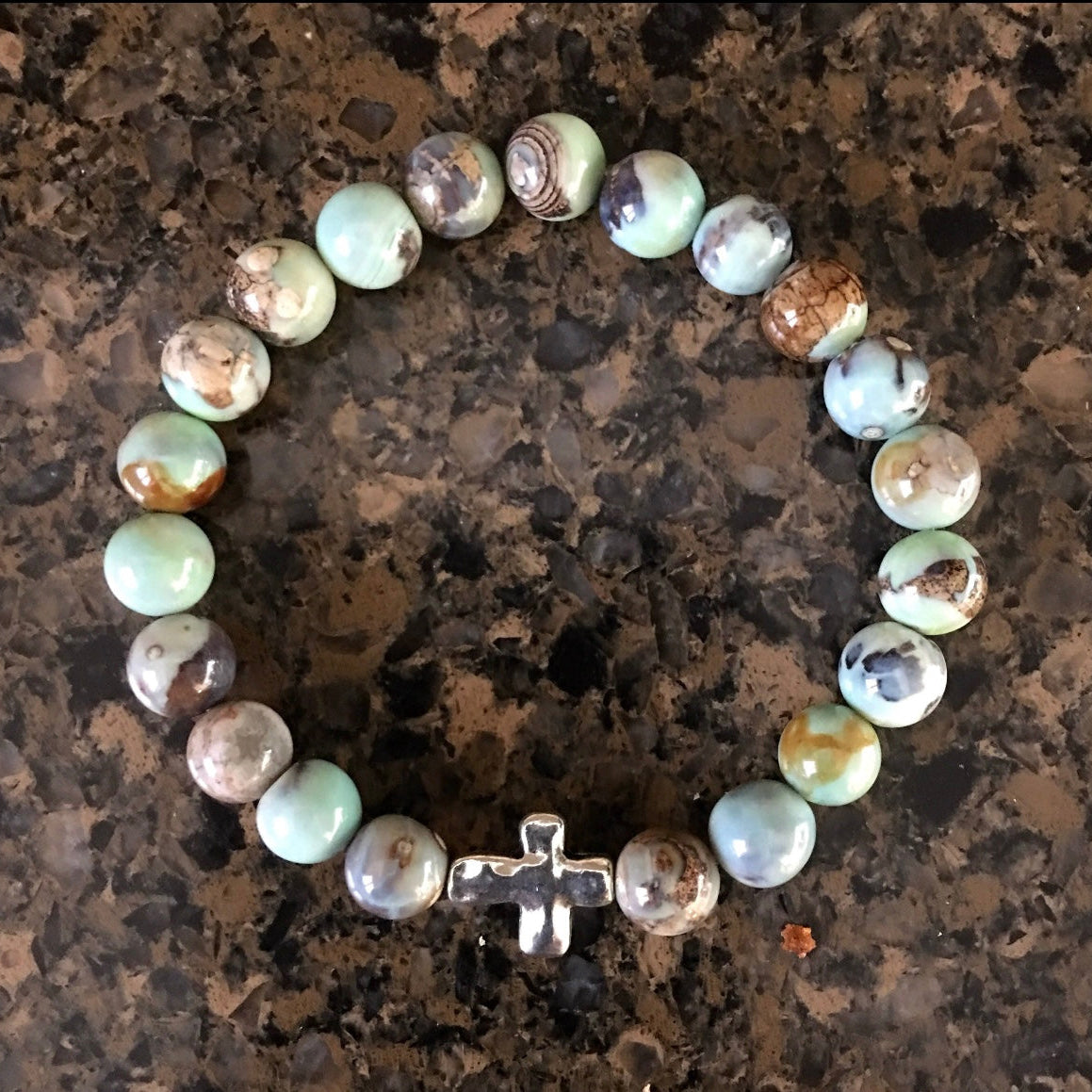 Amazonite Cross Bracelet