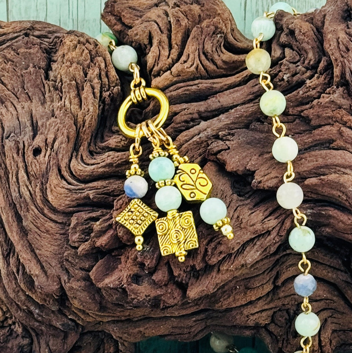 Amazonite with Charms Necklace 18”