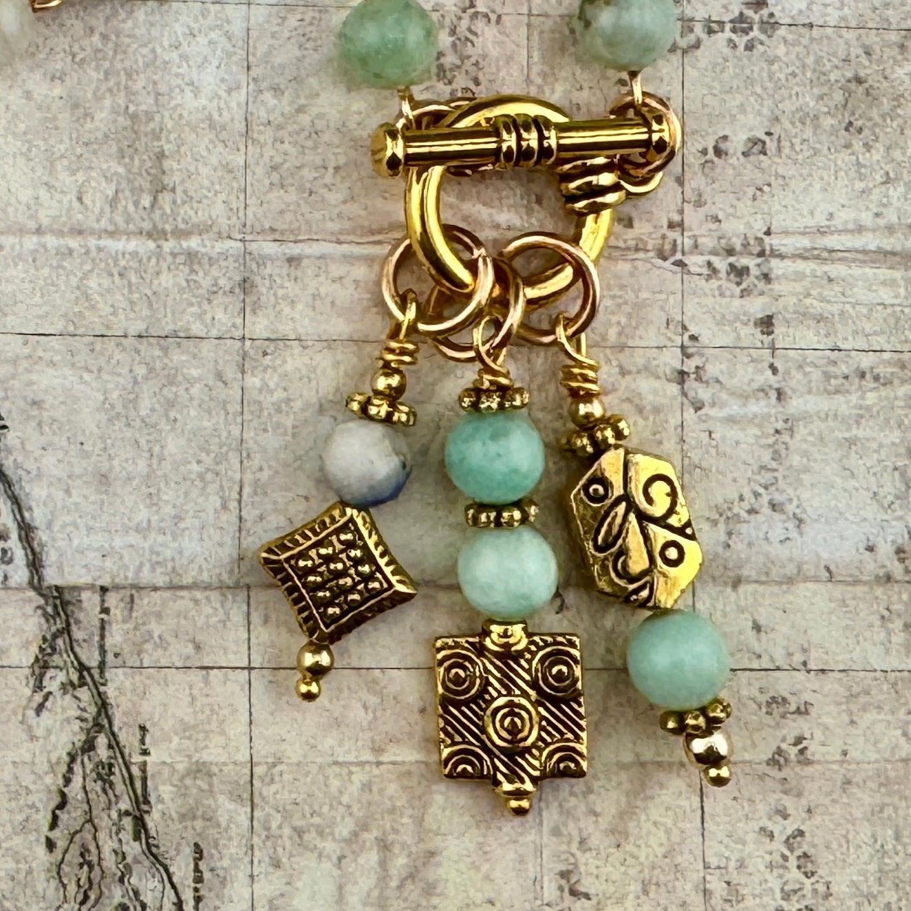 Amazonite with Charms Necklace 18”