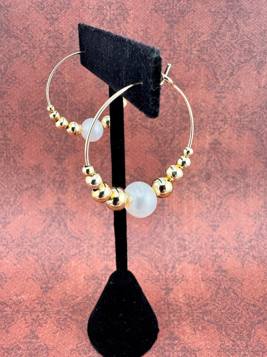 Pearl Hoop Earrings