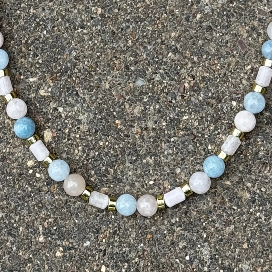 Pastel Pink & Blue Necklace 18"
