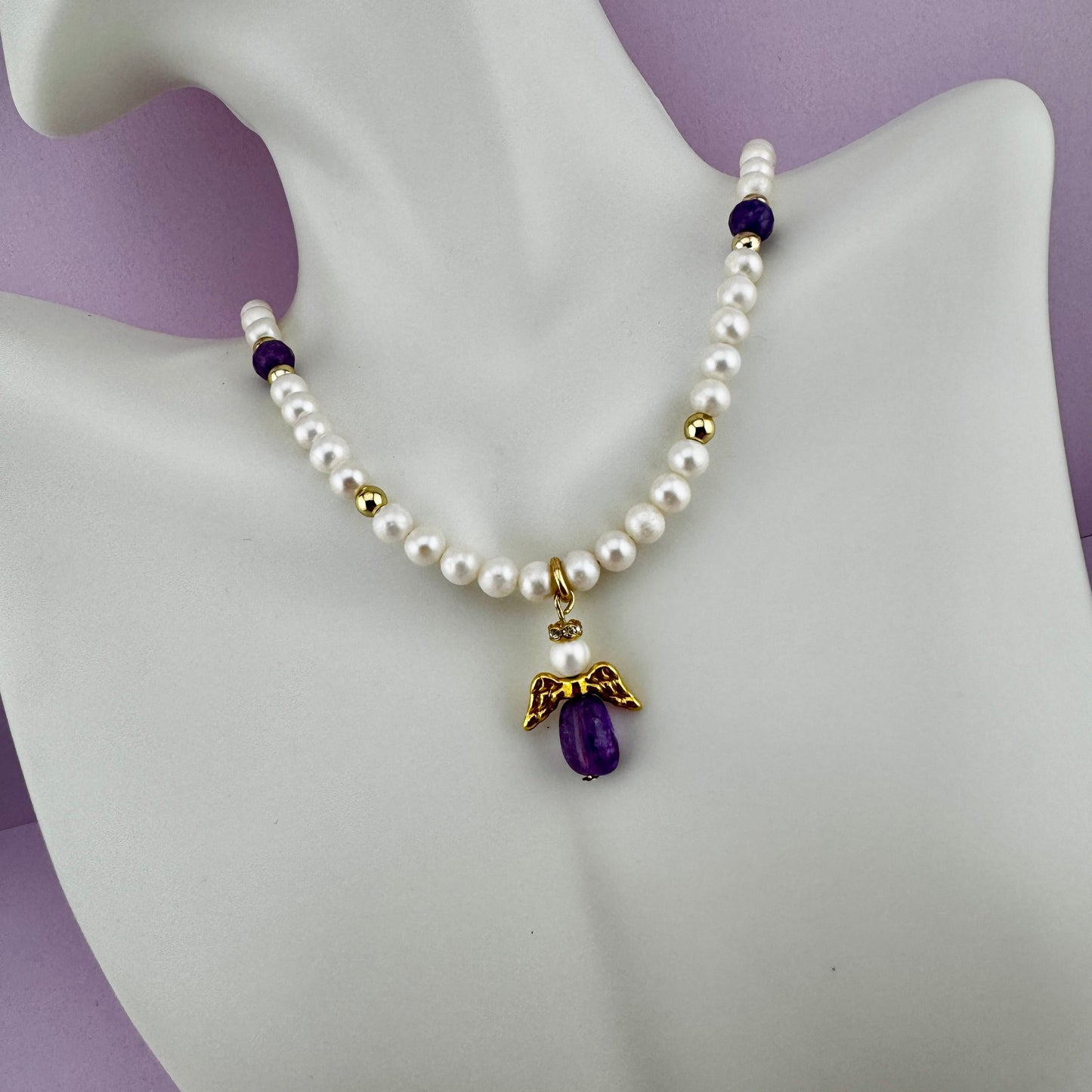 Pearl Angel Necklace 18"