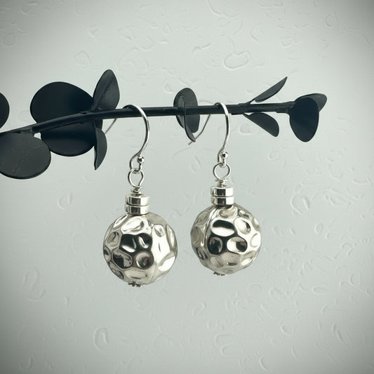 Earrings | Unique Silver Balls | Silver-plated Spacer Discs | 2"