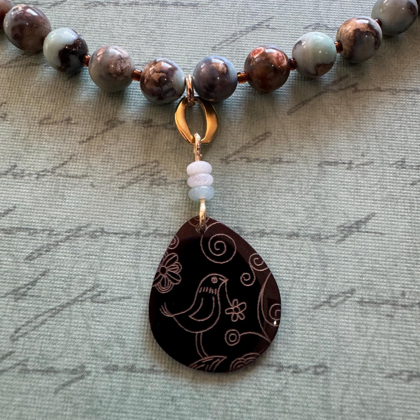 Amazonite Necklace with Pendant 16"