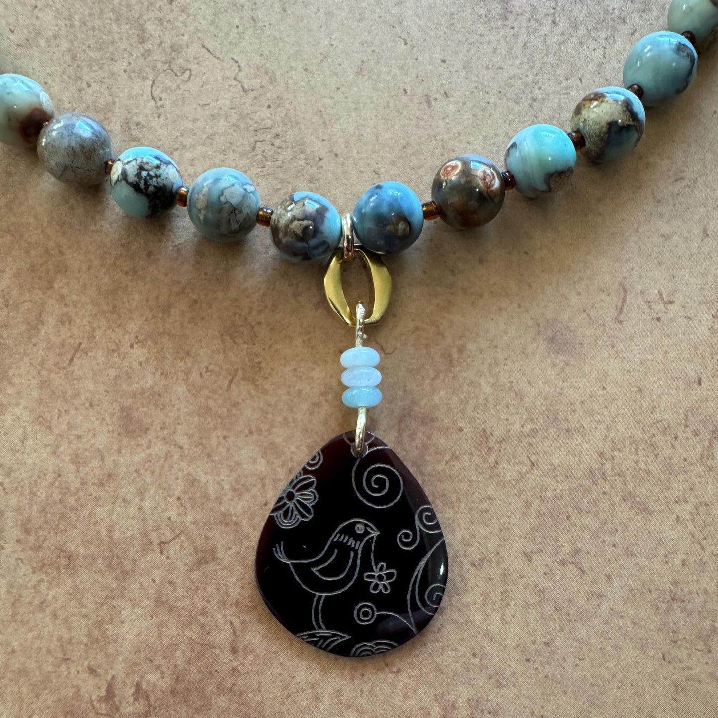 Amazonite Necklace with Pendant 16"