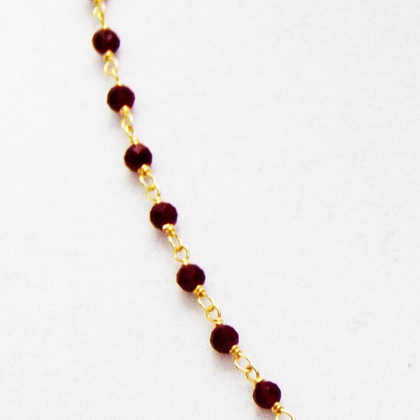 Garnet Chain with Beads 18"