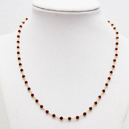 Garnet Chain with Beads 18"