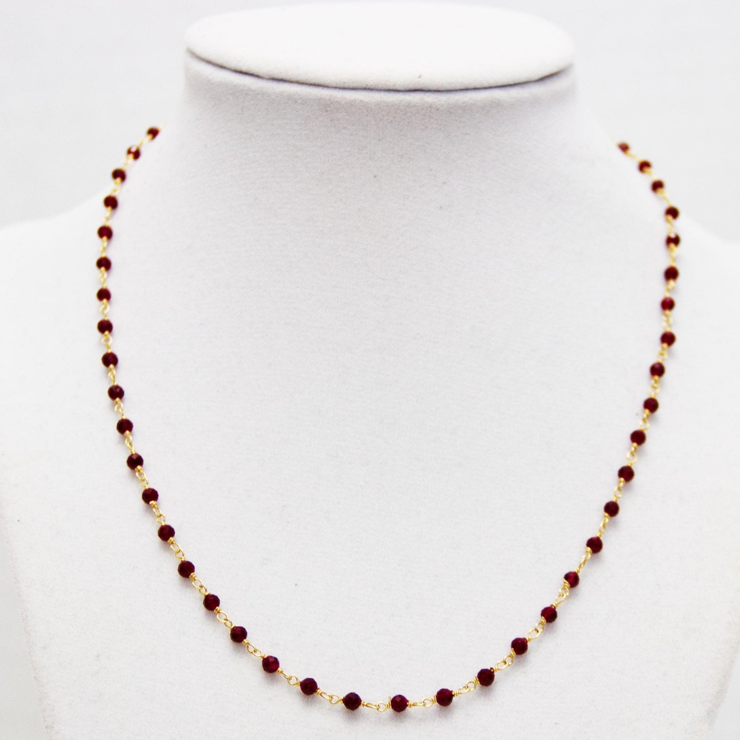 Dainty 18K Gold Plate Chain with Stones 16"