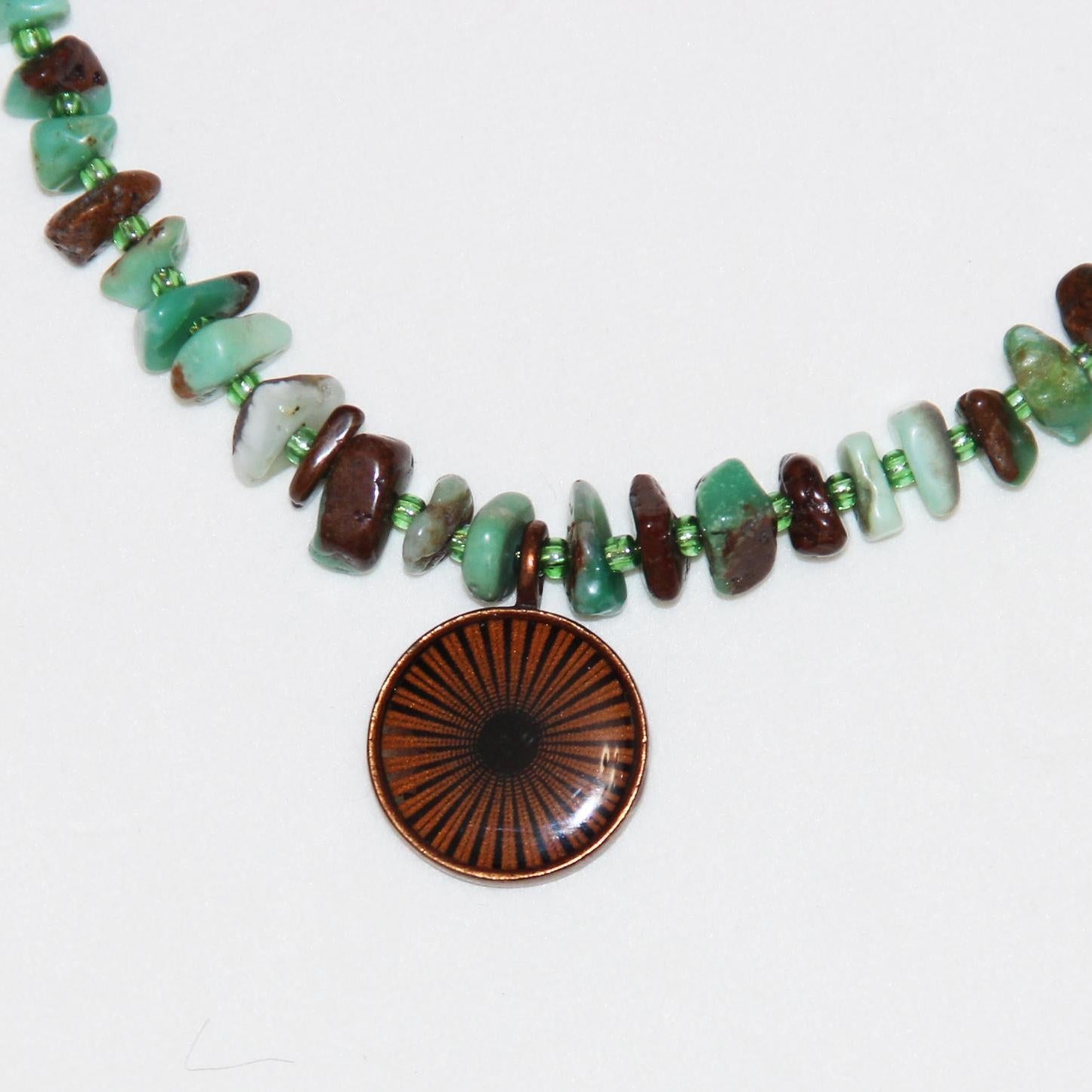 Chrysoprase Nuggets with Pendant 14"