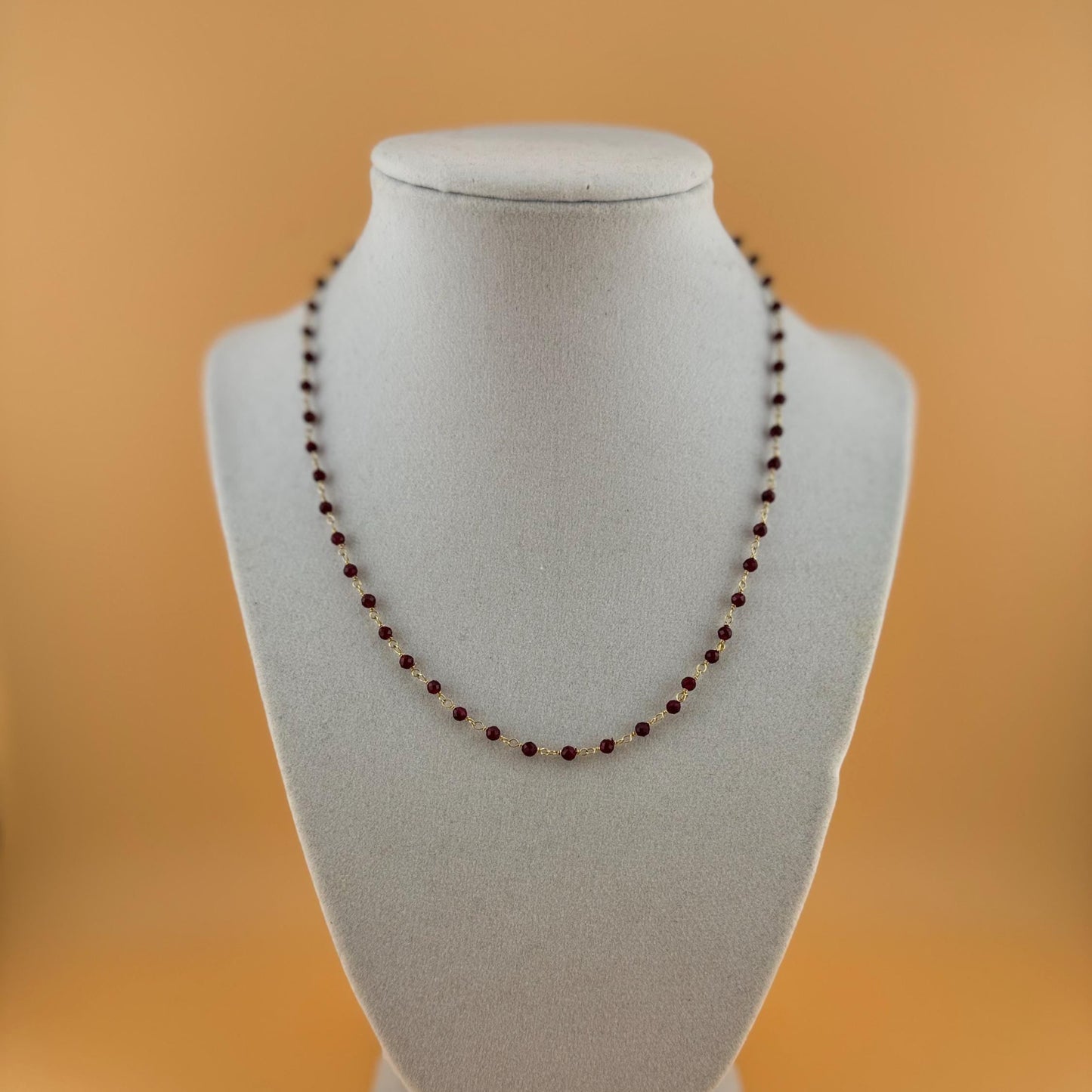 Garnet Chain with Beads 18"