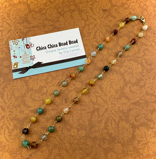 Beautiful Agate Necklace 16”
