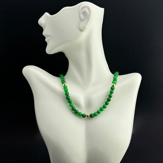 Jade and Gold Necklace 16”