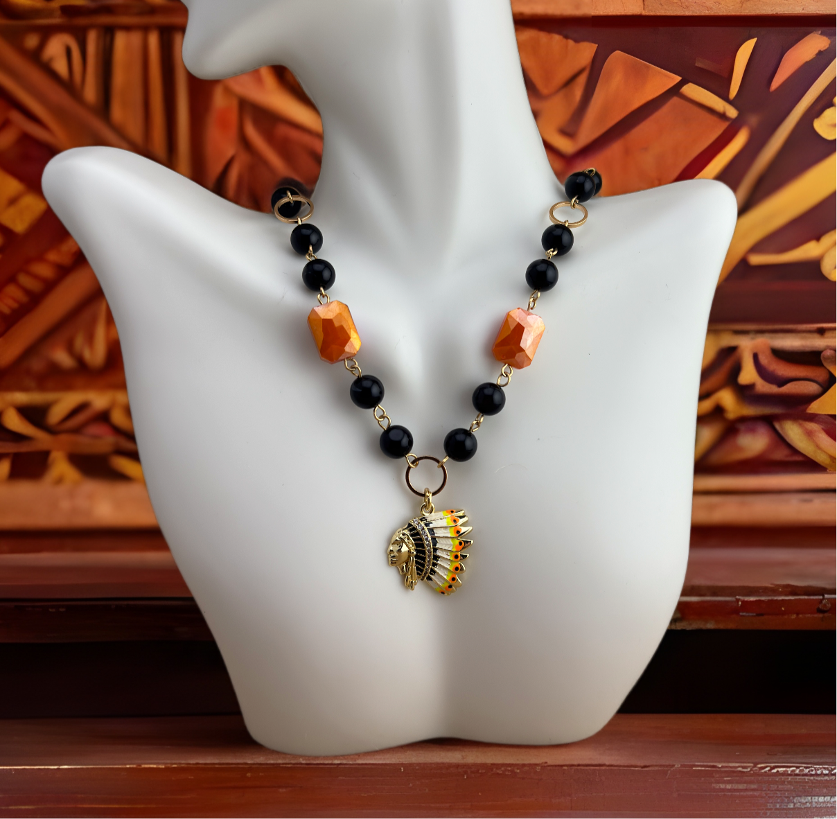 School Spirit Indian Chief Charm in Colors