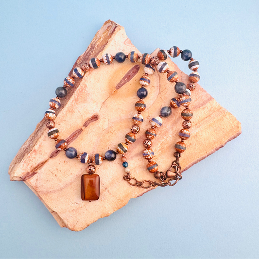 Tigereye Pendant Necklace 17”