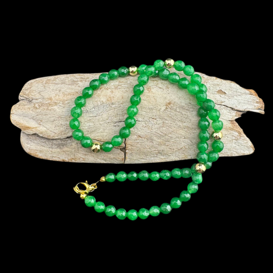 Jade and Gold Necklace 16”