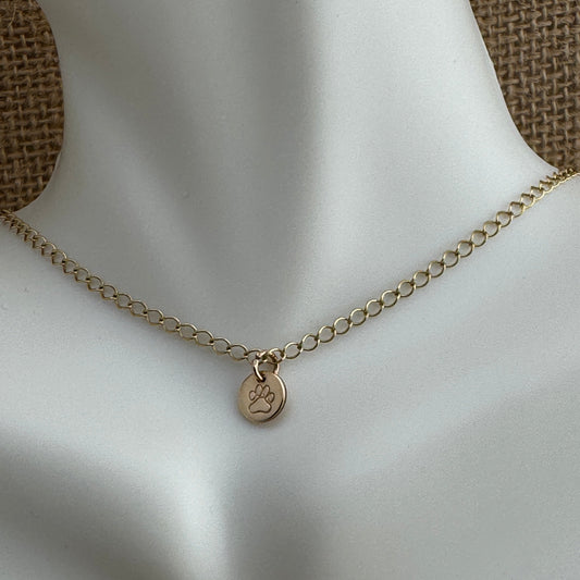 Pawprint Mini-Charm Necklace 16"