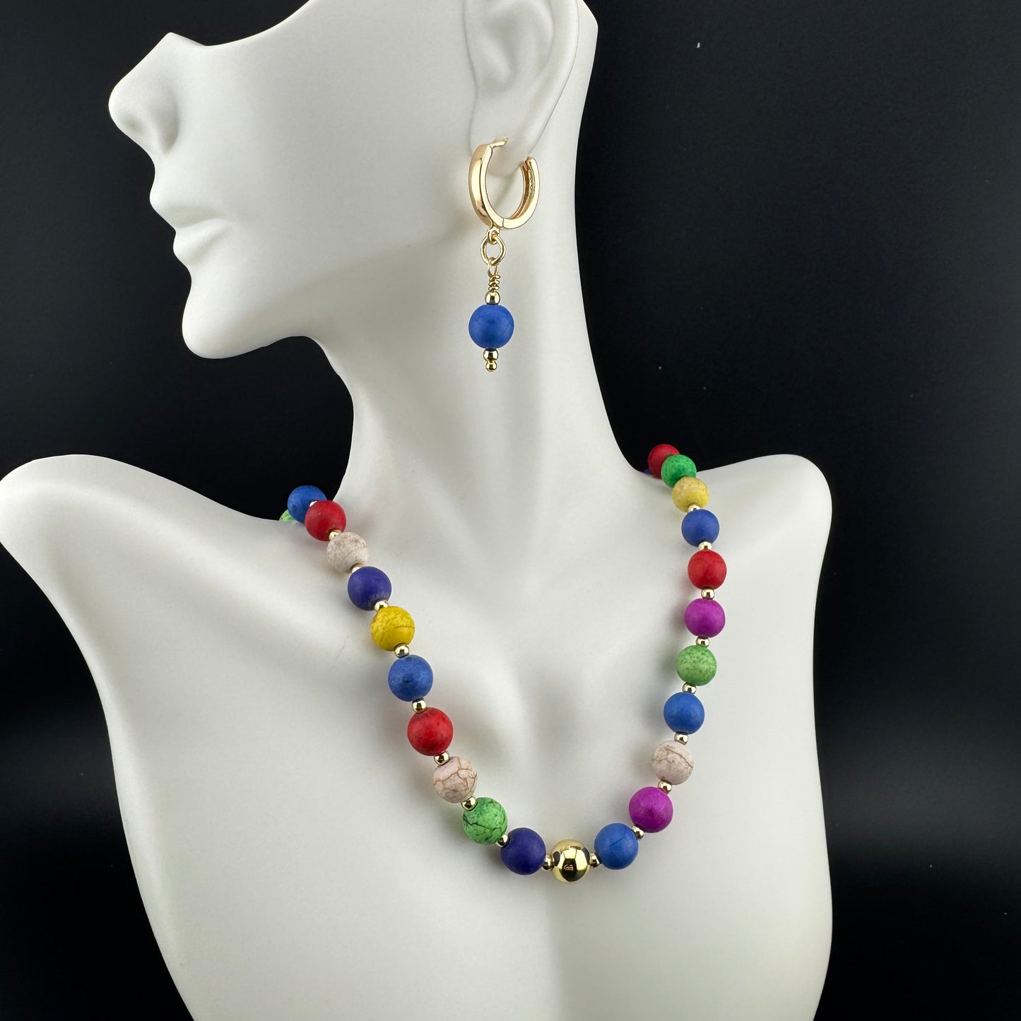 Multi-colored Gemstones with 18K beads