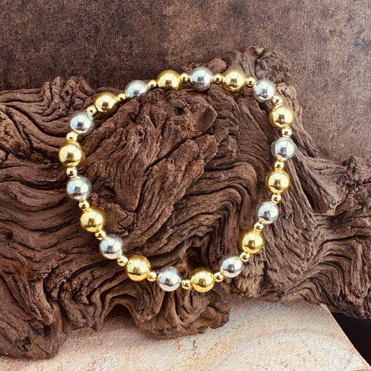 Gold & Silver Bracelet 8"