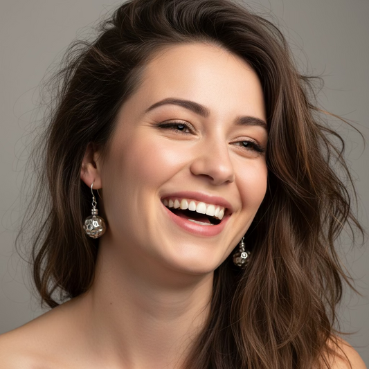 Earrings | Unique Silver Balls | Silver-plated Spacer Discs | 2"