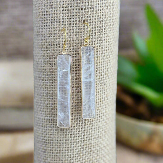 Quartz Bar Earrings 2.75