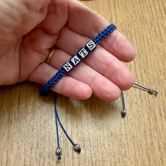 Bracelets | Macrame | 4 Block Letters | Nats Team | One Size Fits Most