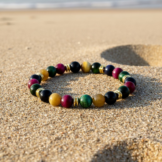 Bracelets | Multi Tigereye Gemstones | 18K Gold-filled Spacers | Double Spacers