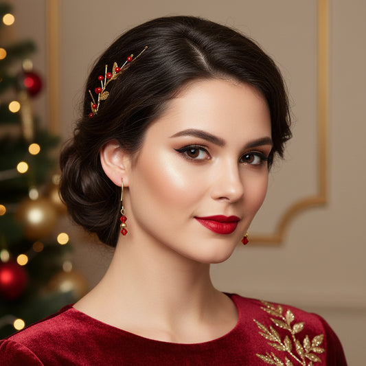 Earrings | Swarovski Crystals |18K GF Round Beads | GF Earwires | 2"