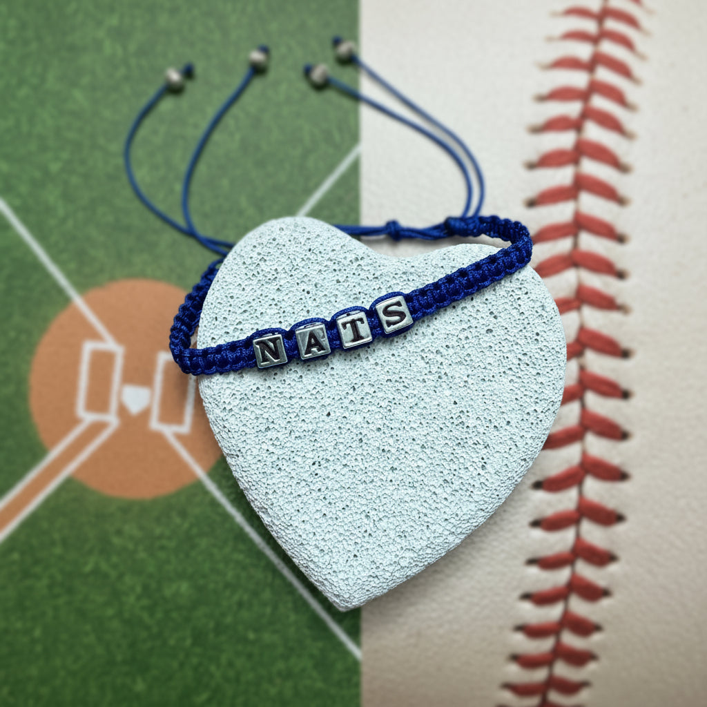 Bracelets | Macrame | 4 Block Letters | Nats Team | One Size Fits Most