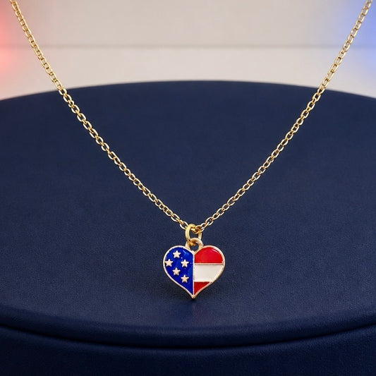 Multi Minimalist Chain Necklace with Enamel Heart Charm | 18"