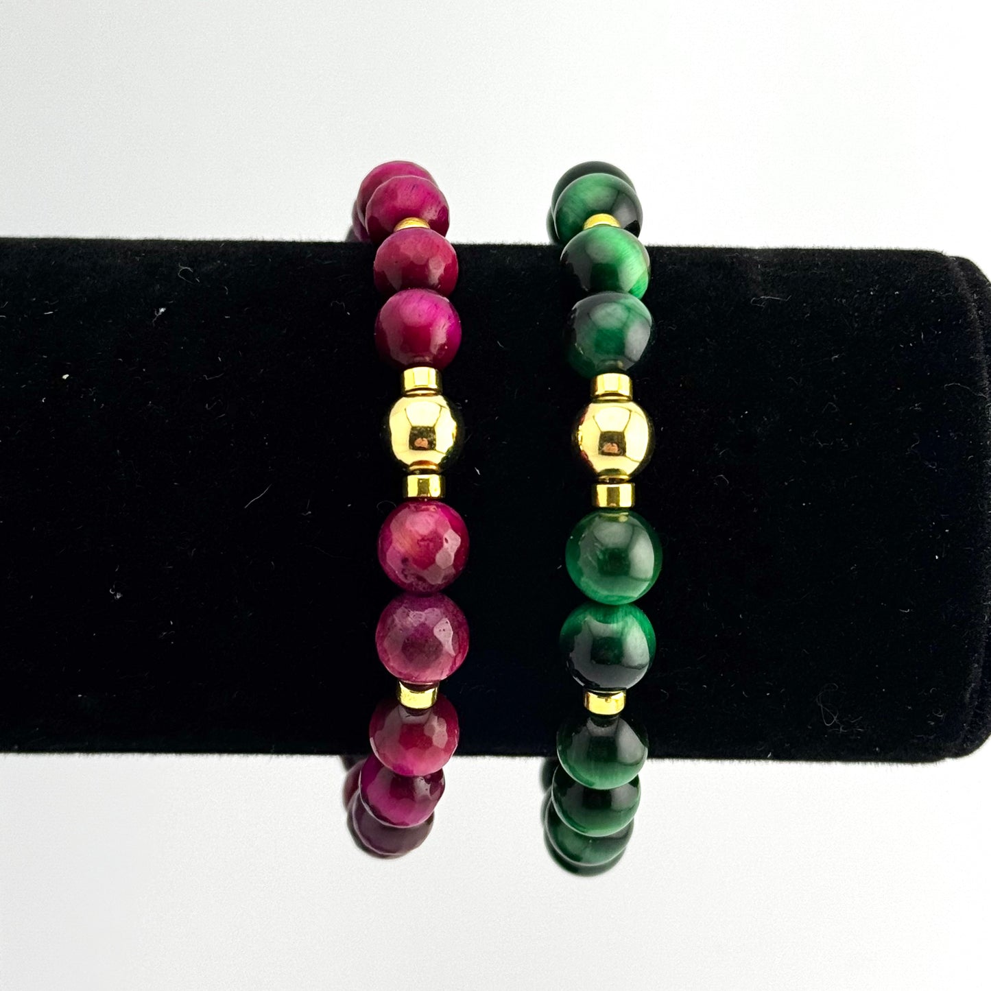 Tigereye Gemstones | 18K Gold-filled Bead | 18K Gold-plated Discs | Bracelet