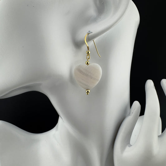 Heart Mother of Pearl Earrings 1.5”
