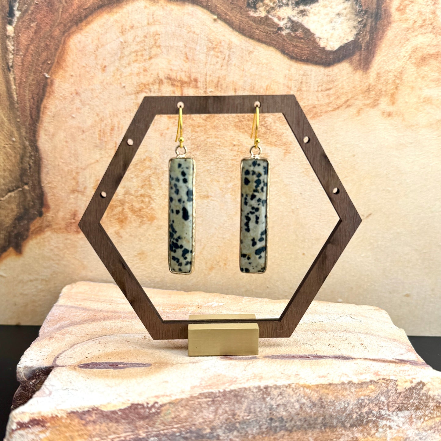 Dalmation Bar Earrings 2.25"
