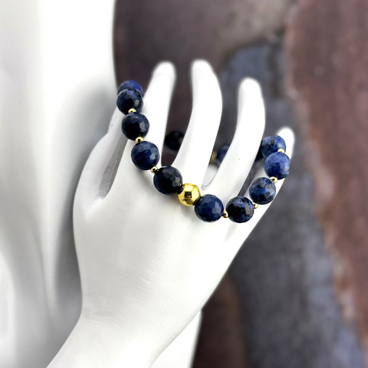 Bracelet | Sodalite | 18K Gold-filled Ball Beads
